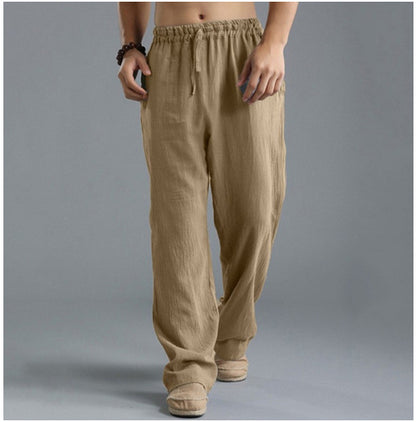 Men's Breathable Linen Loose Casual Sports Pants